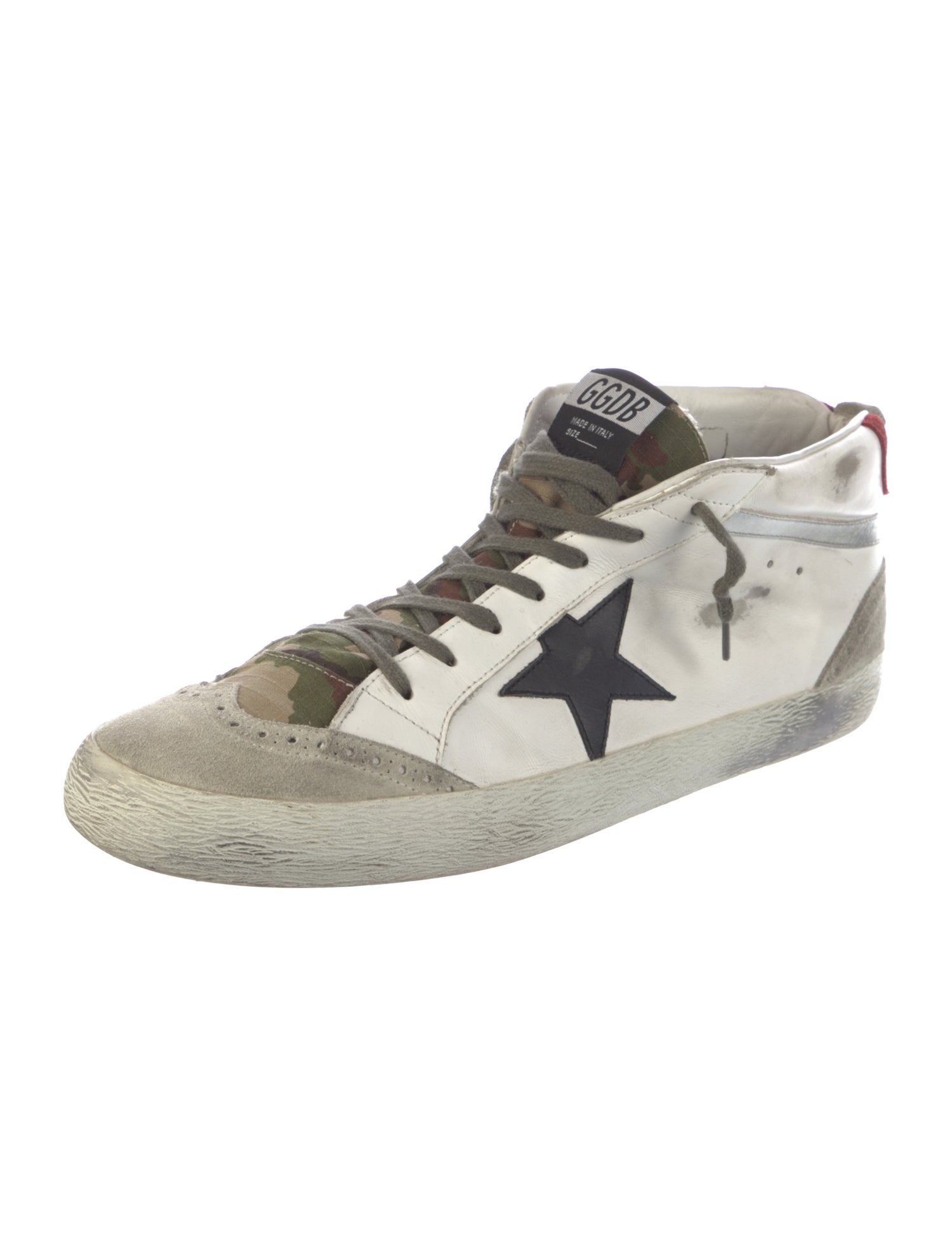 Golden Goose Leather Colorblock Pattern Sneakers